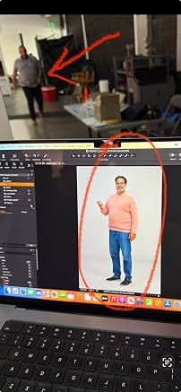 Studio monitor displaying a portrait session