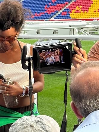 Behind the scenes filming outdoors