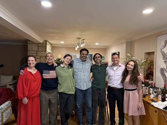Sunil with fellow cast members on set